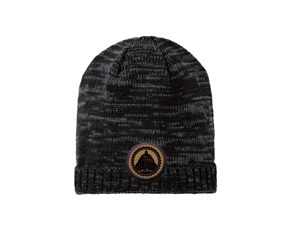 Sacramento Cyclocross Leather Patch Beanie