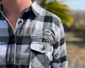 Clipped In for Life Flannel