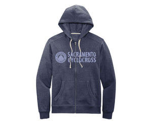 SacCX Heathered Navy Zip Up Hoodie