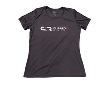 Load image into Gallery viewer, Clipped In Races Women&#39;s Tech Shirt Charcoal
