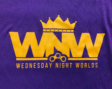 Load image into Gallery viewer, Wednesday Night Worlds Tech Shirt Purple
